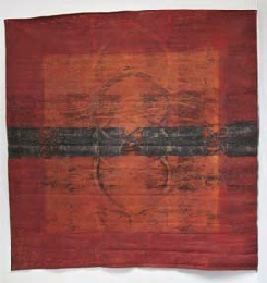 © Christian Jaccard, Toile calcinée monocentrée MO 14, 1979, ML sur pigment, 202 x 197 cm