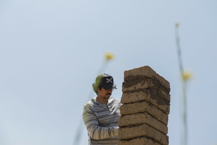 Rafa Esparza, HERE, 2017. Adobe bricks. Photo: Paul Marcus Rodriguez. Image courtesy the artist.