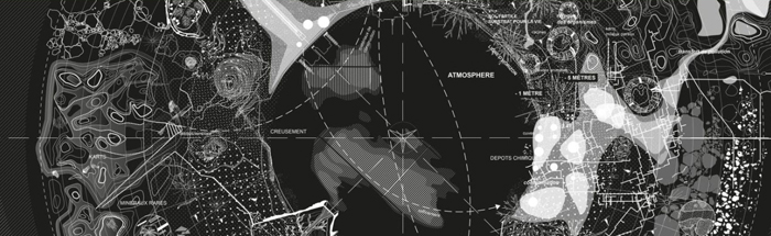 Vues de l’exposition Dans les plis des cartes, Le Lieu Unique, Nantes
