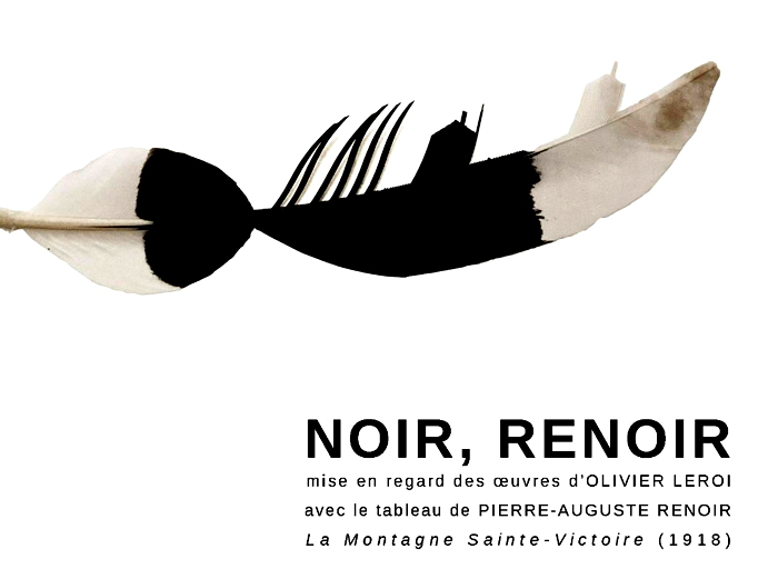 Noir, Renoir, une miise en regard des oeuvres d'Olivier Leroi avec le tableau de Pierre-Auguste Renoir, "La Montagne Sainte-Victoire" (1918). 